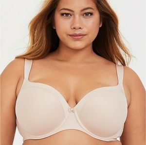 TORRID 48D rose dust nude MESH BALCONETTE BRA